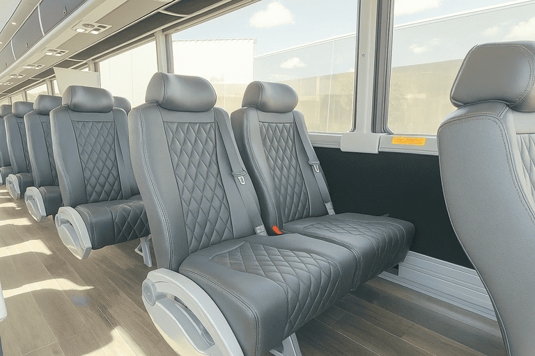 interior of Olympia Charter Bus charter bus